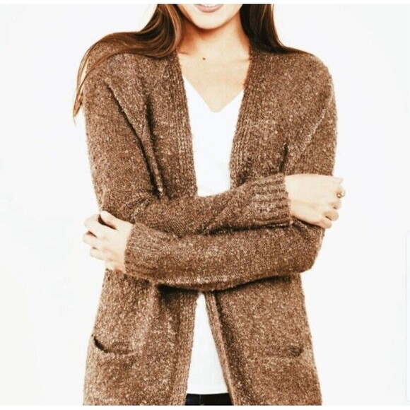 Tan Long Cardigan Sweater w Pockets Sz Small Cozy Comfort Love Ellie Stitch Fix - Picture 2 of 6